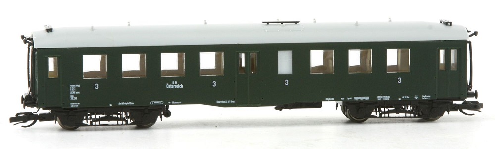 Saxonia Personenwagen Bauart 'Altenberg', 3. Klasse, BBÖ, Ep.III, 2. BN
