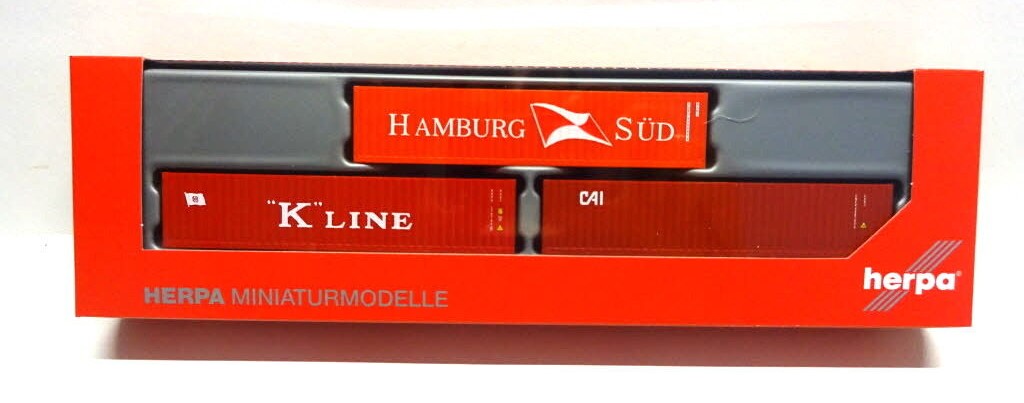Set 3 x 40 ft. Boxcontainer 'Hamburg Süd / K-Line / CAI'