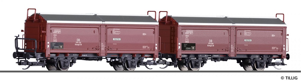 TILLIG Güterwagenset der DB, bestehend aus zwei Schiebedach