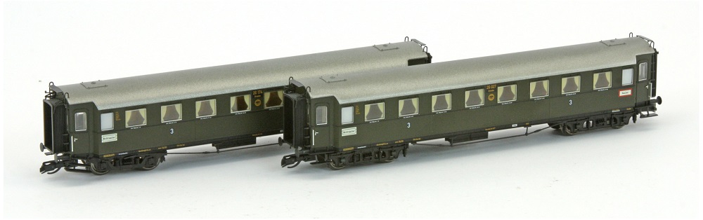 Saxonia 2er Set Personenwagen C4üSa07, DRG, Ep.II